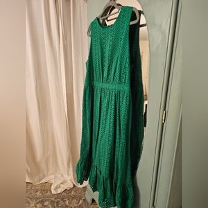 Green Eyelet J Crew Dress